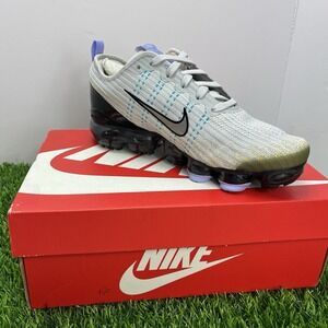 New Nike Air Vapormax Flyknit 3 GS Gray‎ Fog Metallic Silver Size-7Y Womens 8.5